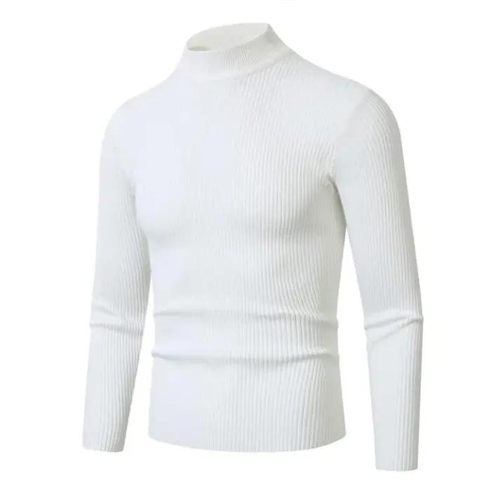Nouveaux hommes mode faux col roulé chandails à manches longues Waem pull pull hiver coupe ajustée r