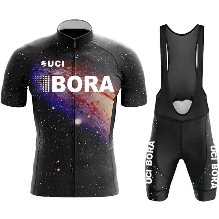 Ensemble maillot de vélo UCI BORA en polyester et lycra pour hommes, vêtements de course et de VTT, pantalon et veste pour vélo de route, maillot de cyclisme ajusté