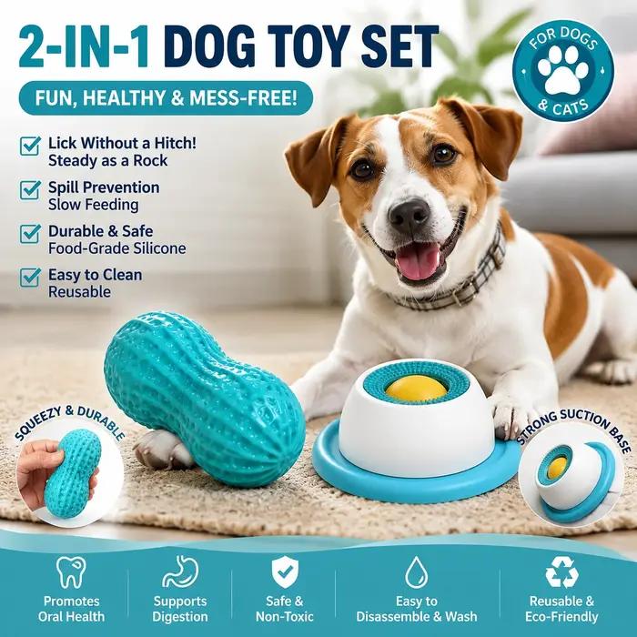 Gamelle de stimulation olfactive interactive pour chiens et chats antidérapante distributeur de friandises jouet apaisant pour le bain et les moments stressants