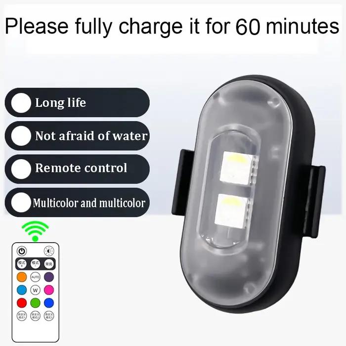 Lumières stroboscopiques d'avion Led rvb, lumières de moto, Position de Flash LED, lumière sans fil,