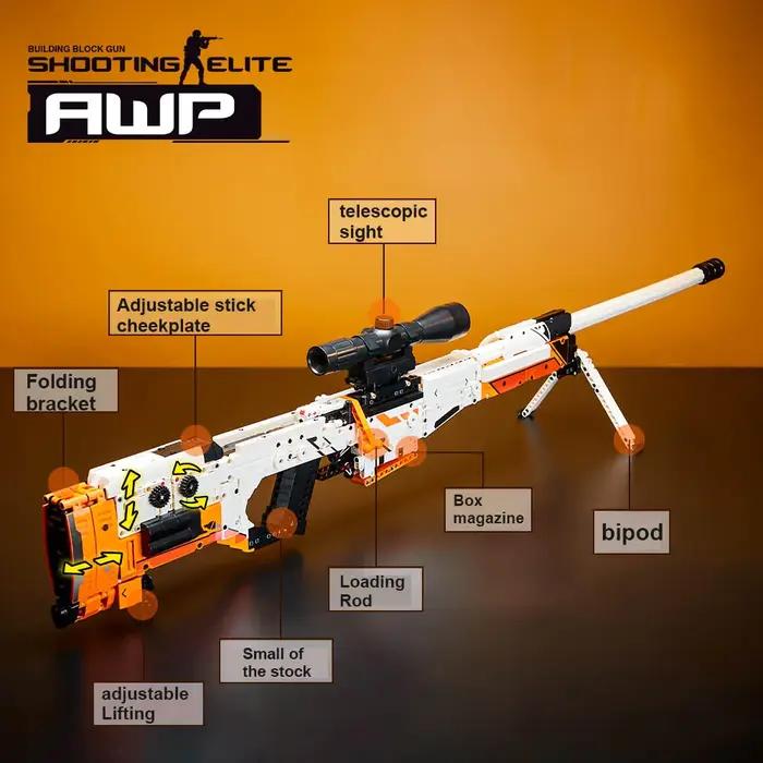1548 pièces technique doré AK47 M4A4 AWP P90 modèle de pistolet blocs de construction avec moteur ensemble arme briques jouets cadeau pour enfants enfants