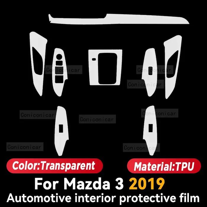 Pour MAZDA 3 2019-2024 panneau de Console centrale intérieure de voiture Navigation Film de protection Transparent