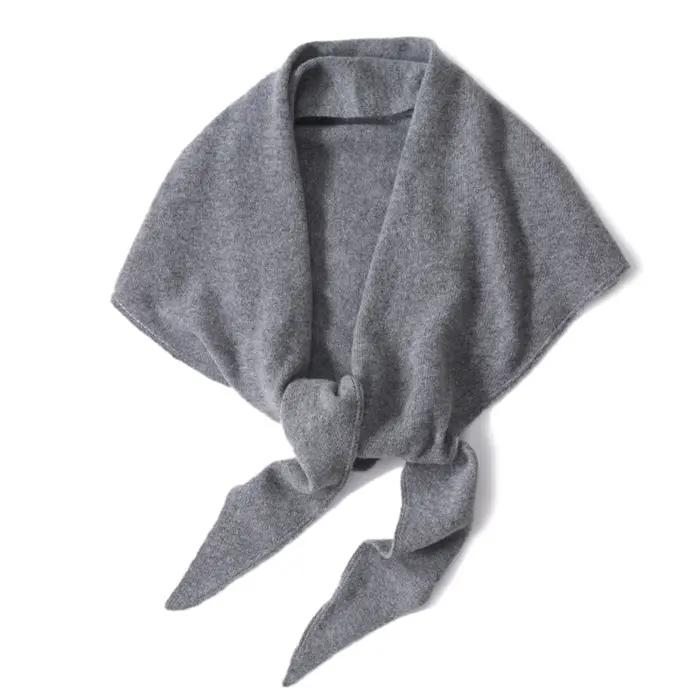 100% laine tricoté grand Triangle châles écharpe femmes automne hiver doux chaud