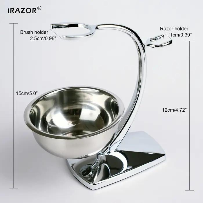 iRAZOR Ensemble de bols et supports de rasage avec base magnétique – Bol en acier 304 et support en