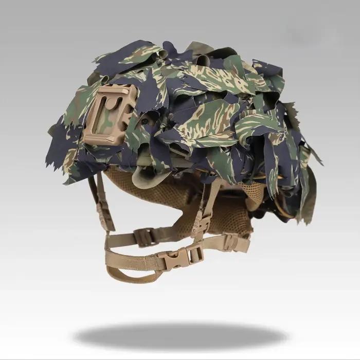 Housse camouflage A-23 pour casque tactique chasse - couverture textile discrétion optimale terrain