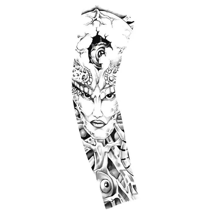 Manchon de tatouage de bras de fleur en polyester élastique et respirant pour hommes protection UV occasionnels sports et loisirs
