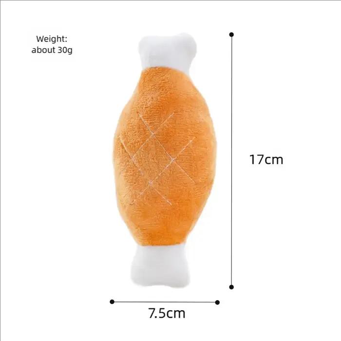 Jouet en peluche couineur en forme de jambe de poulet pour chiens et chats de petites, moyennes et grandes tailles pour jouer et se divertir occuper et entretenir l'attention des animaux de compagnie occasions spéciales