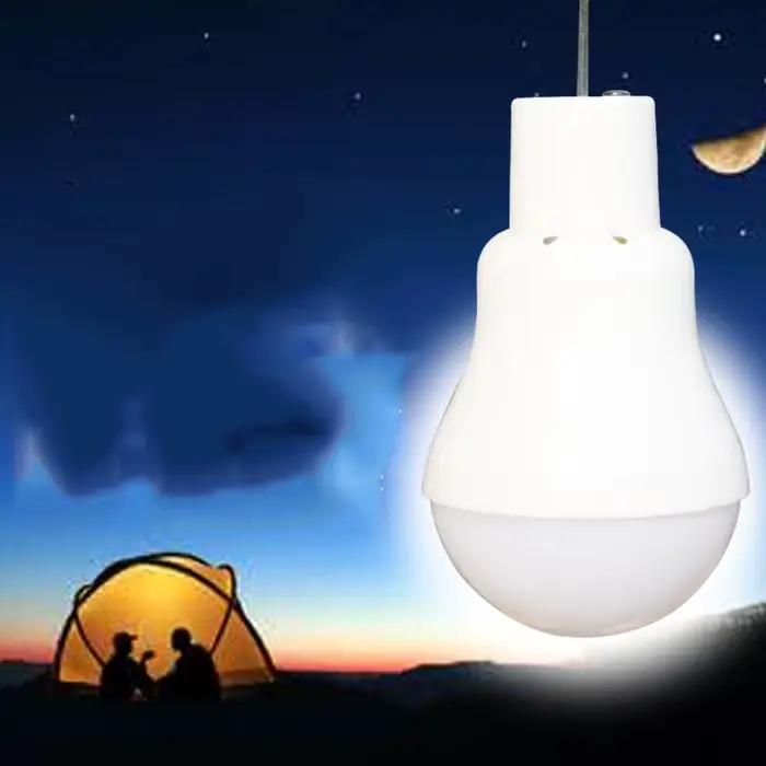 Ampoule solaire à LED avec crochet, lampe solaire d'extérieur, lampe de camping étanche, ampoule à é