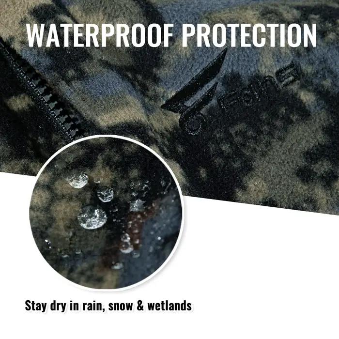 8 Fans Veste camouflage de chasse pour hommes – Manteau léger respirant 100 % polyester avec capuche et poches détachables
