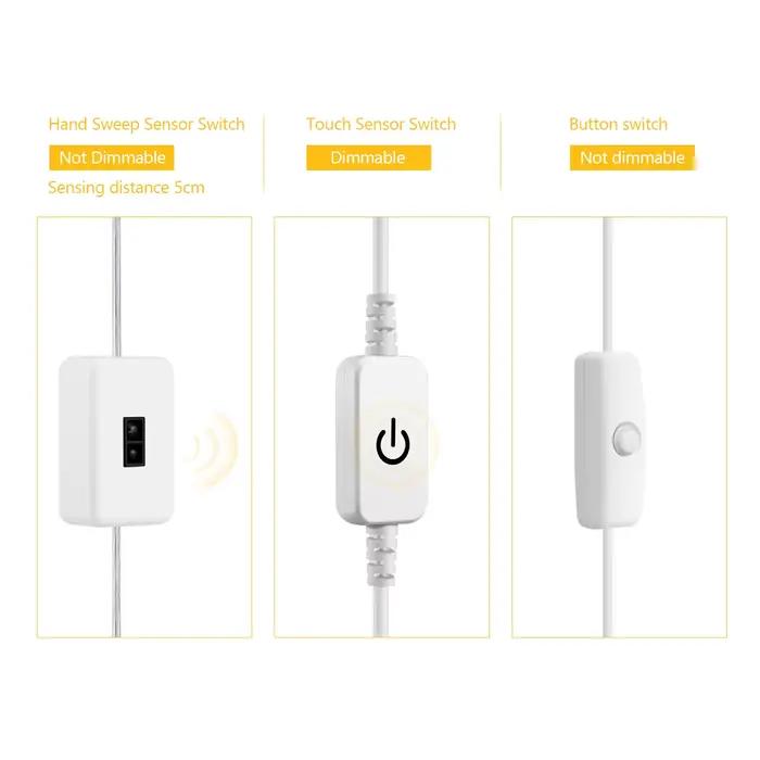 Bande COB LED USB pour sous-meuble, DC5V, avec balayage manuel, interrupteur à capteur tactile à int