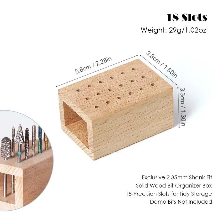 18/61/81 fentes tête de polissage stockage bois foret à ongles organisateur plateau fraise support 2.35mm tige ajustemen