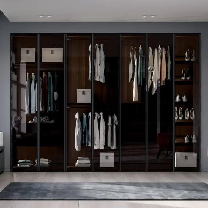 Dressing moderne Balom en bois avec tiroirs LED pour chambre à coucher, bureau de maison et salon