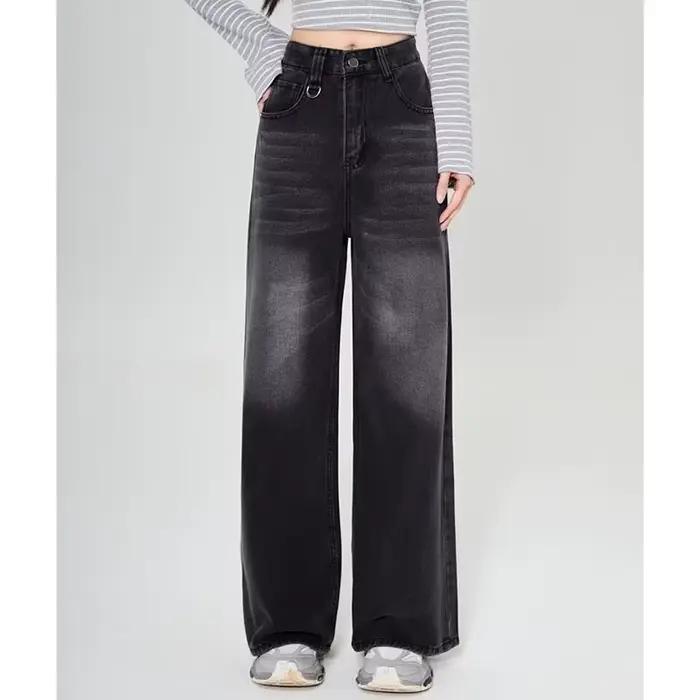 Été hommes Baggy jean unisexe Vintage Style américain droit jambe large Denim pantalon marque de mod