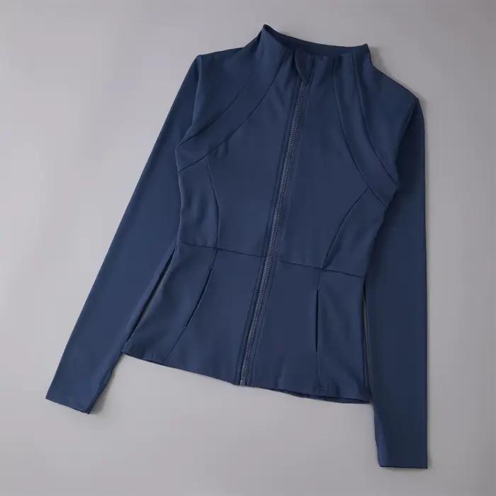 Vêtements de yoga coupe-vent pour femmes sportswear hauts d'entraînement polyester tricoté pour activités physiques et sports de plein air