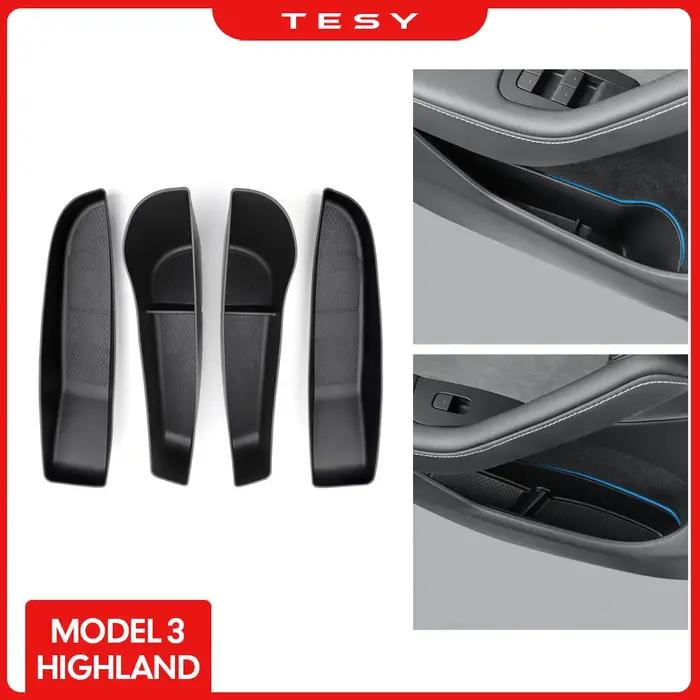 Boîte de rangement latérale de porte de voiture pour Tesla modèle 3 Highland 2024, plateau de rangem