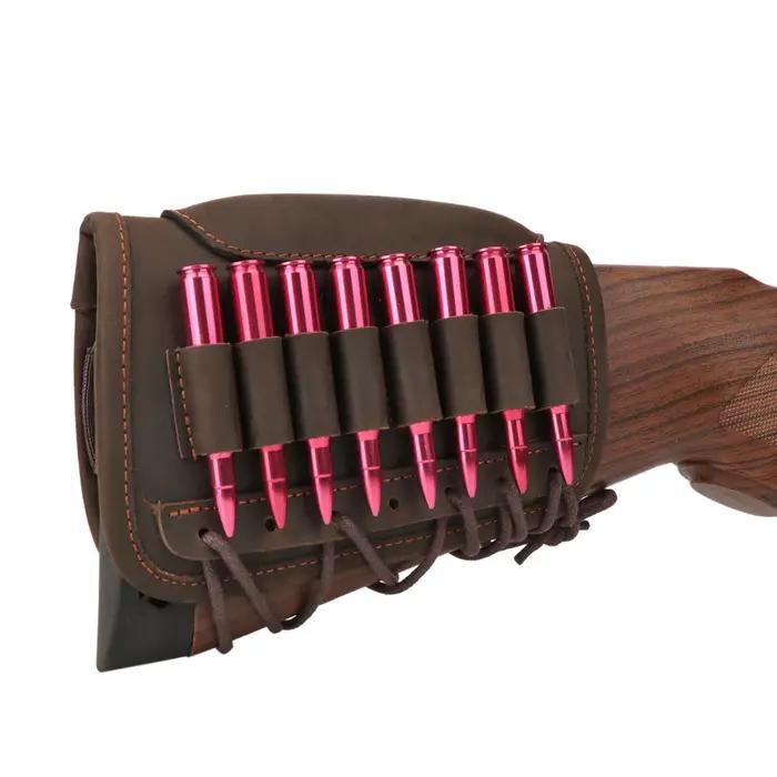 Tourbon-Juste de crosse en cuir avec support de munitions