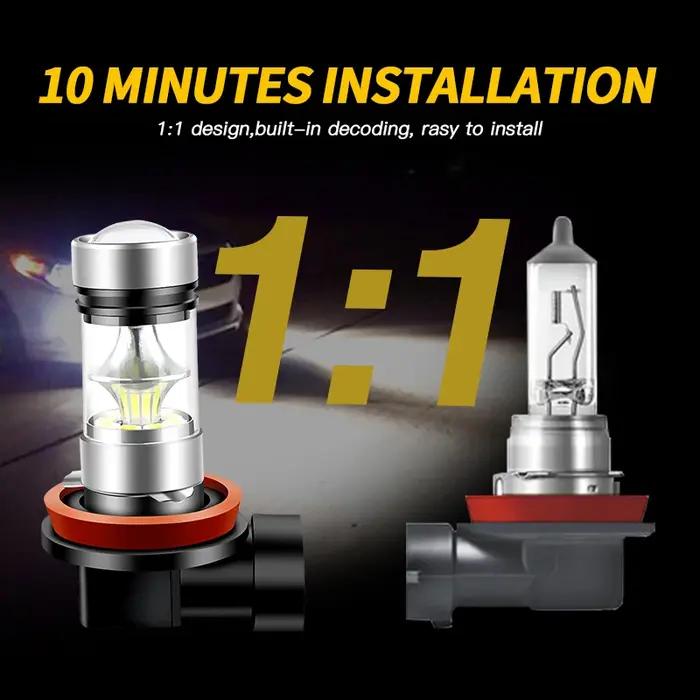 2x phares antibrouillard LED H8 Canbus sans erreur, pour Skoda Fabia Kamiq Karoq kodiaj Octavia MK2