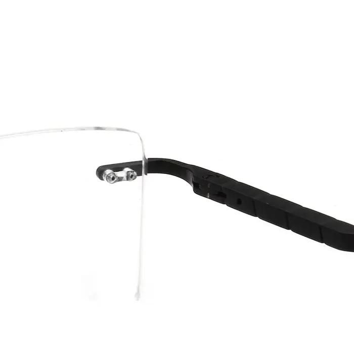 Montures de lunettes rectangulaires sans monture pour hommes, lunettes optiques carrées en métal d'a