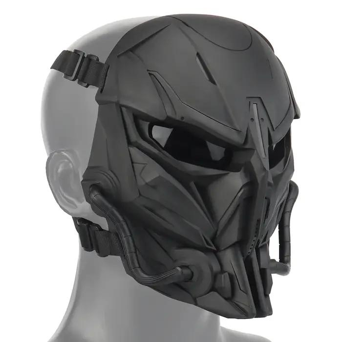 Airsoft Skull Mask Full Face, Chastener Mask with Gray Lens for CS Wargame Hallo