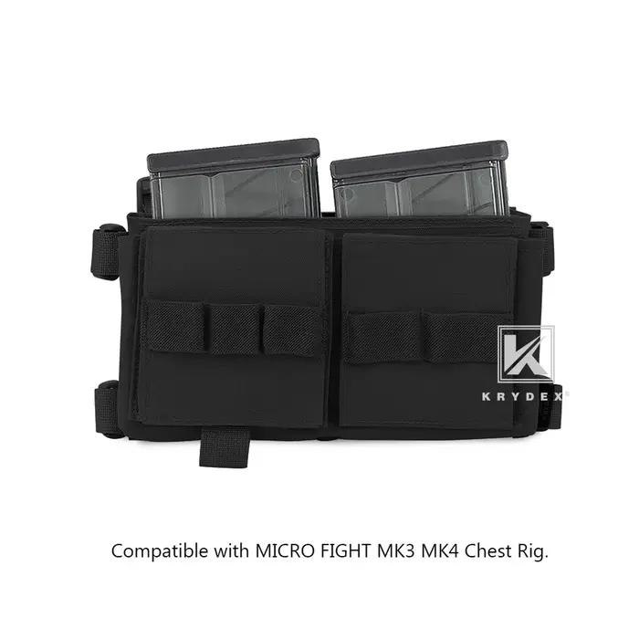 KRYDEX tactique Double fusil 7.62 HK pochette pour magazines insérer élastique Buld-in support magnétique avec attaches à crochet pour plate-forme de poitrine MK3 MK4
