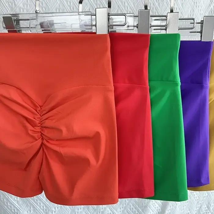 Short de Yoga taille haute sans couture, couleur unie, respirant, séchage rapide, Leggings de Fitnes