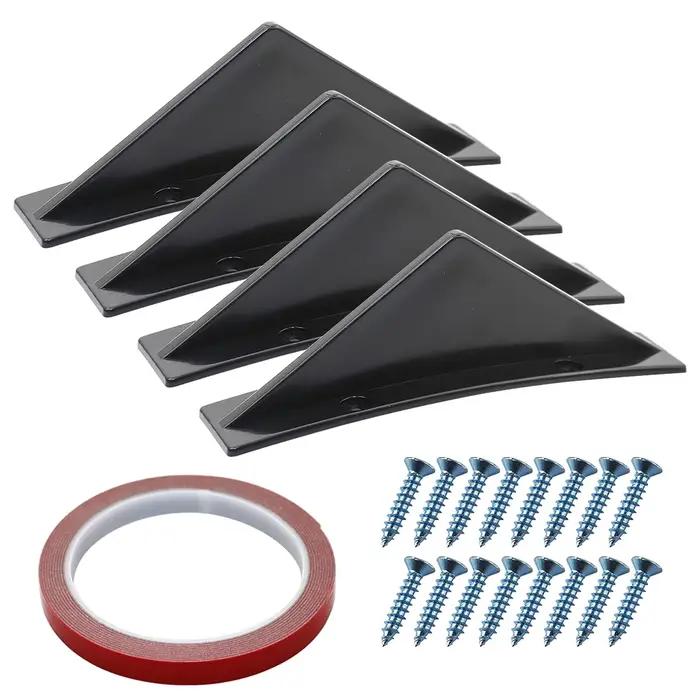 Kit de 4 pièces pour pare-chocs arrière en plastique ABS style aileron de requin pour amélioration esthétique et protection de la voiture occassions spéciales