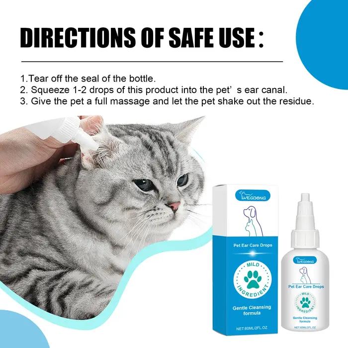 Gouttes de soins des oreilles pour animaux de compagnie