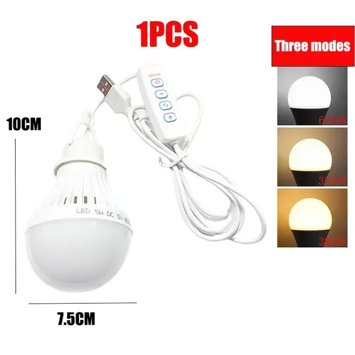 DC5V Led Camping lumière Usb ampoule de secours 3 couleurs Dimmable suspension tente lampe pour le t