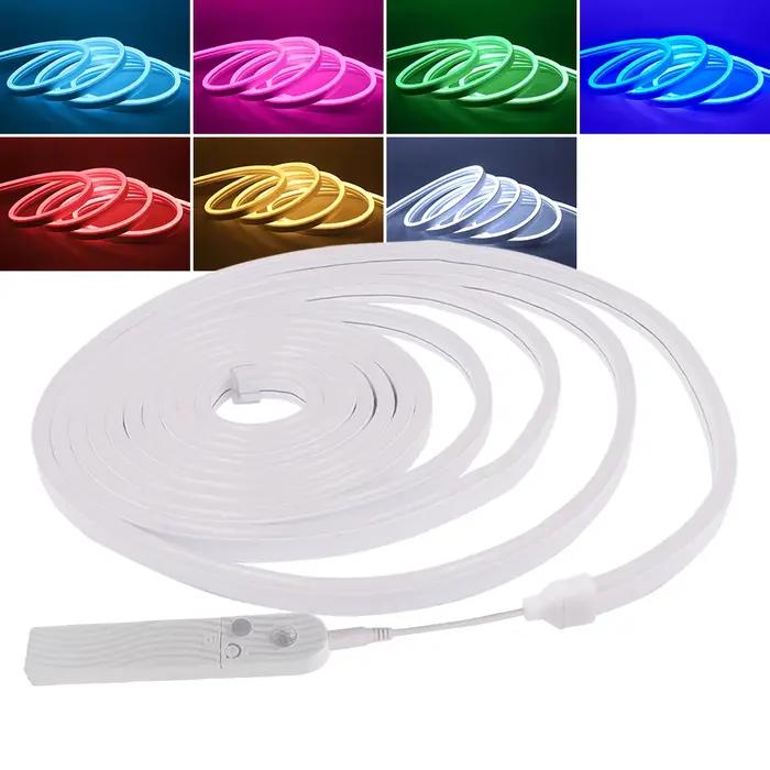 Alimenté par batterie LED néon DC5V USB bande néon corde lampe 2835 120Led/m PIR capteur de mouvemen