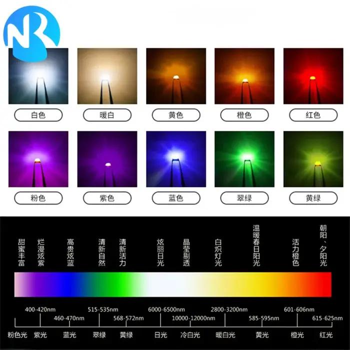 3000 pièces/4000 pièces 0402 0603 0805 1206 SMD LED Orange rouge blanc bleu vert jaune violet rose b