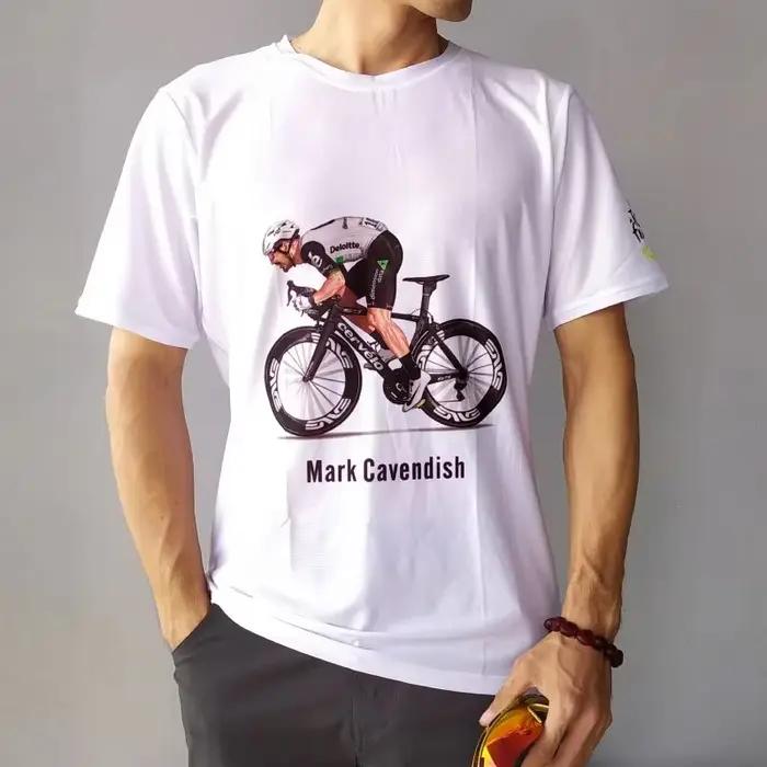 T-shirt en pur coton pour cycliste de l'équipe Tour de France, vêtement de cyclisme personnalisé, ti