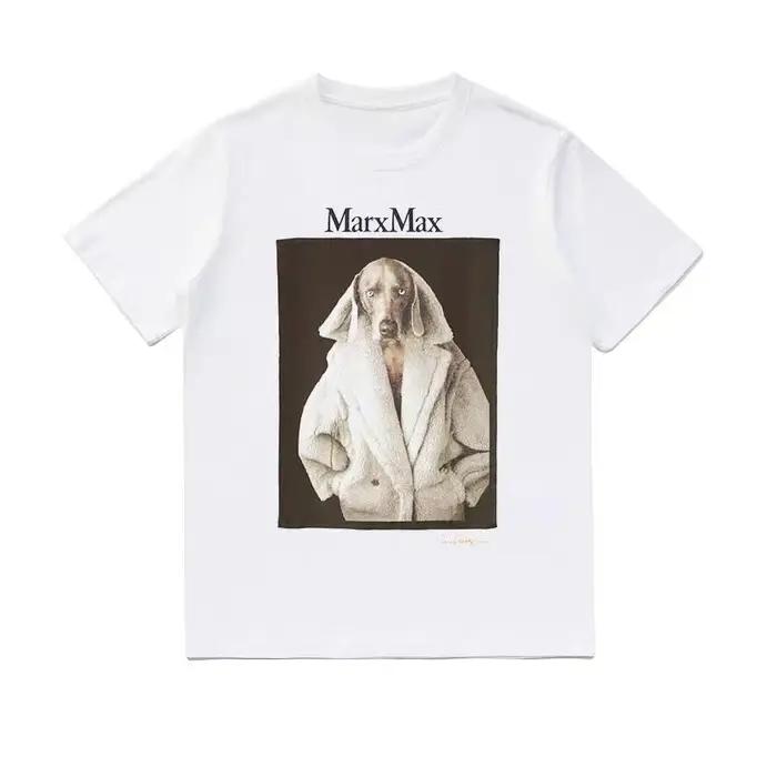 Nouveau T-shirt d'été 2026 pour hommes et femmes, imprimé chien de chasse, col rond, 100 % coton doux, coupe ample, manches courtes