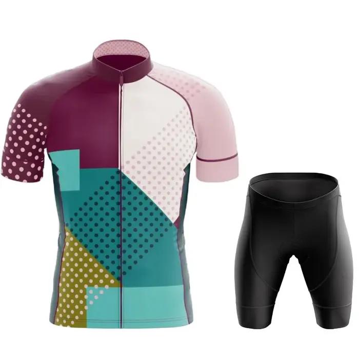 Maillot de cyclisme professionnel ensemble printemps automne polyester lycra manches courtes coussin gel confortable pour hommes sorties randonnées courses