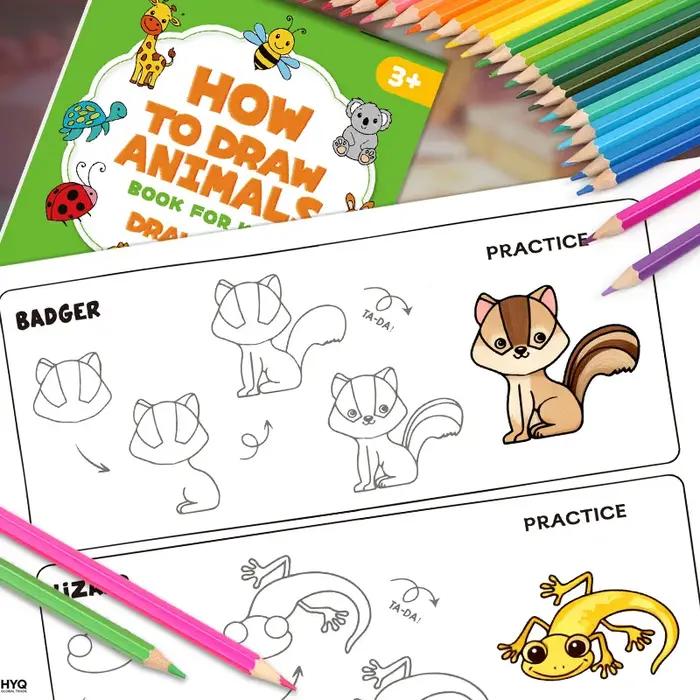 Livre de dessin étape par étape pour apprendre à dessiner des animaux