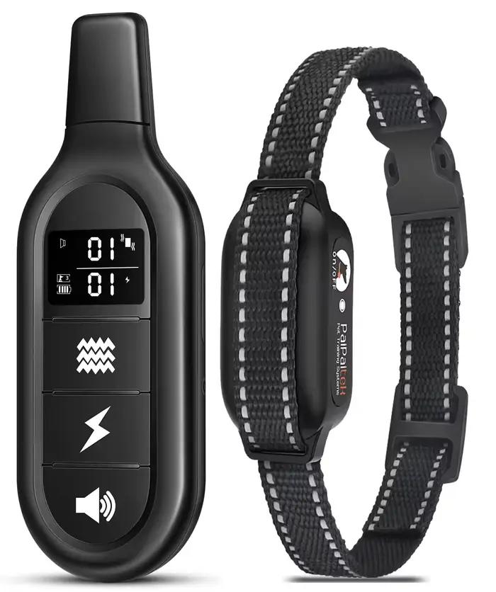 Collier de dressage électrique pour chien, étanche, anti-aboiement, avec télécommande, rechargeable, pour toutes les tailles de chiens