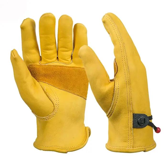 Gants de travail en cuir de vache souple - Soudure, sécurité, mécanique et chasse pour homme