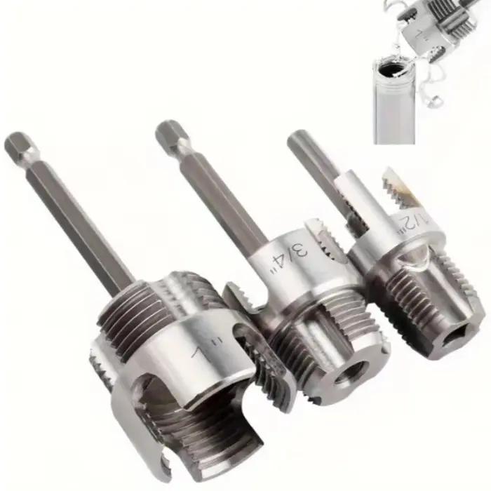 Kit d'outils de filetage de tuyaux robustes en PVC pour tuyaux PPR et MPP trois pièces mâle femelle polyvalents pour bricolage et rénovation