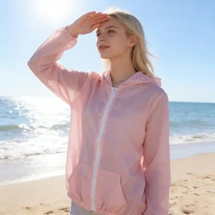Veste de protection solaire polyvalente pour femmes, résistante aux UV, respirante, tricotée, pour cyclisme et plein air, printemps et été