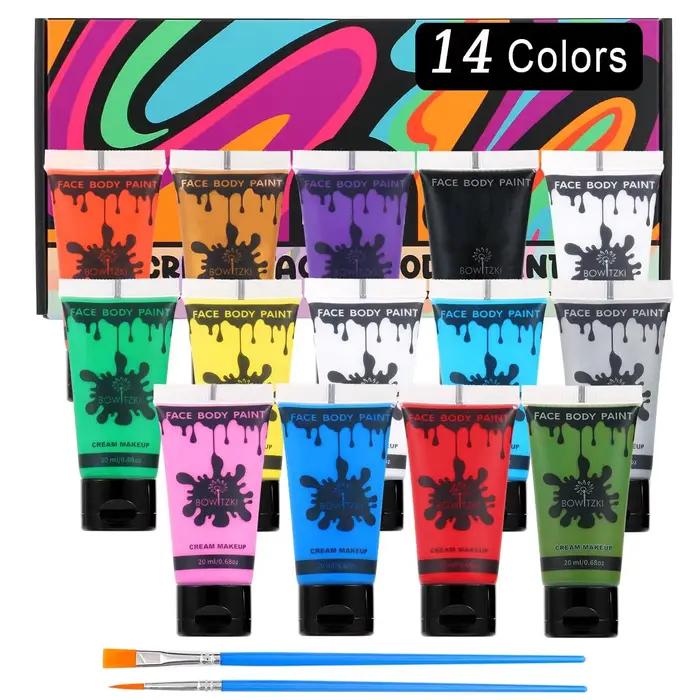 Bowitzki – ensemble de peinture pour le visage et le corps, 14 couleurs, maquillage crème, 20ml, à b