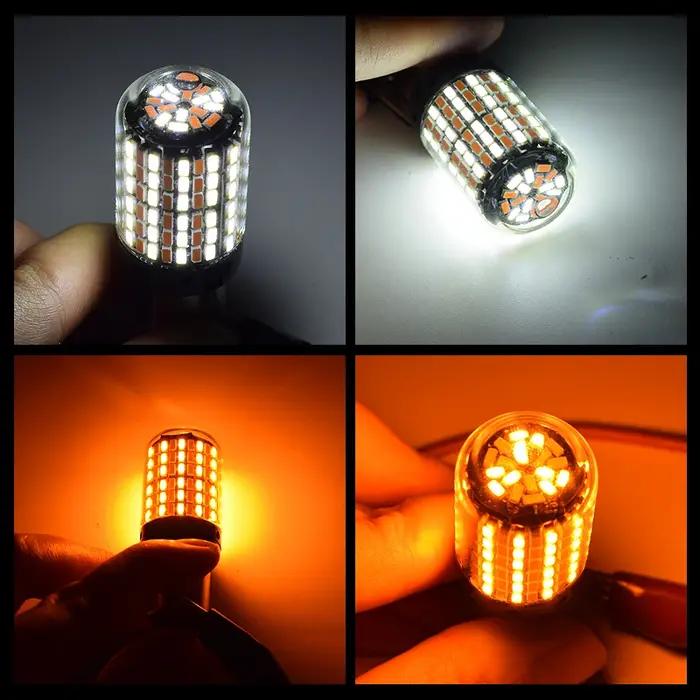 Ampoule Canbus 1157 Led Bay15d P21/5w T20 Led 7443 T25 3157 168smd pour feu stop, clignotant, ambre