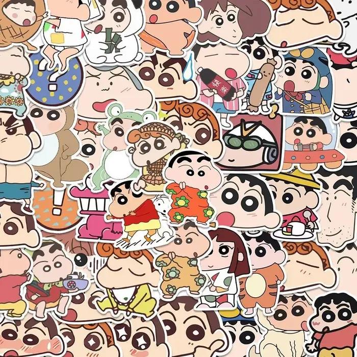 100 pièces dessin animé Crayon Shin Chan autocollants Kawaii décalcomanies enfants jouets pour voitu