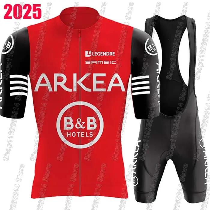 Arkea Samsic 2025 BB Hôtel équipe cyclisme maillot ensemble à manches courtes hommes France rouge vêtements vélo