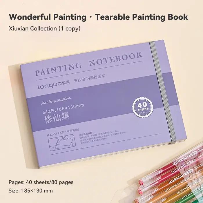 Carnet de croquis portable 40 feuilles carton blanc épais aquarelle graphite dessin artiste cadeau inspiration art occasion spéciale