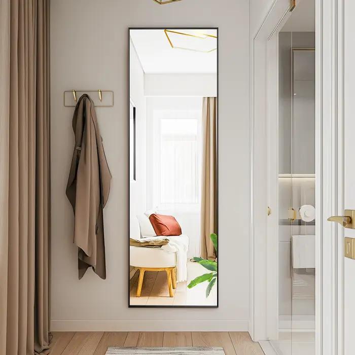 JHK 64 "x 21" miroir mural complet miroirs muraux suspendus ou inclinés avec support cadre en alliag