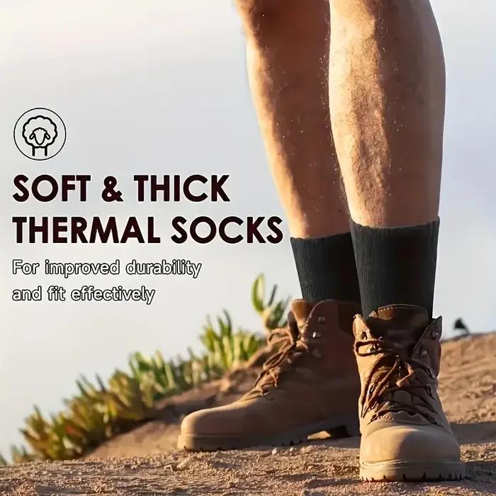 Chaussettes chasse hiver 3 paires épaisses tricotées noir anti-froid neige qualité outdoor
