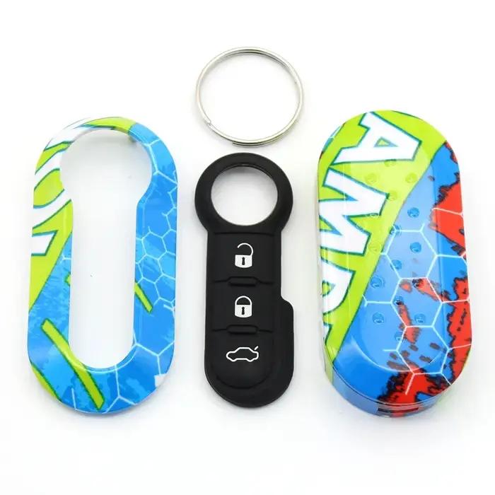 Xinyuexin 3 boutons télécommande voiture clé coque housse pour Fiat 500 Panda Punto Bravo Stilo Duca