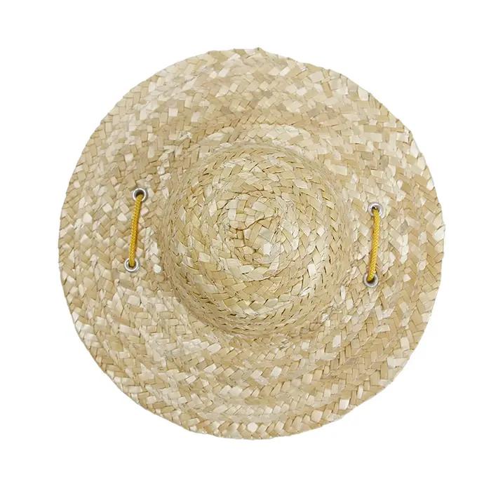 Chapeau de paille tressé tendance pour animaux de compagnie, chapeau de soleil pour chien, sombrero