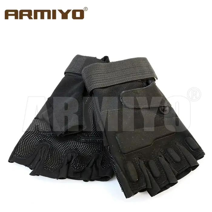 Gants tactiques demi-doigts Armiyo pour chasse pêche tir airsoft et sports outdoor
