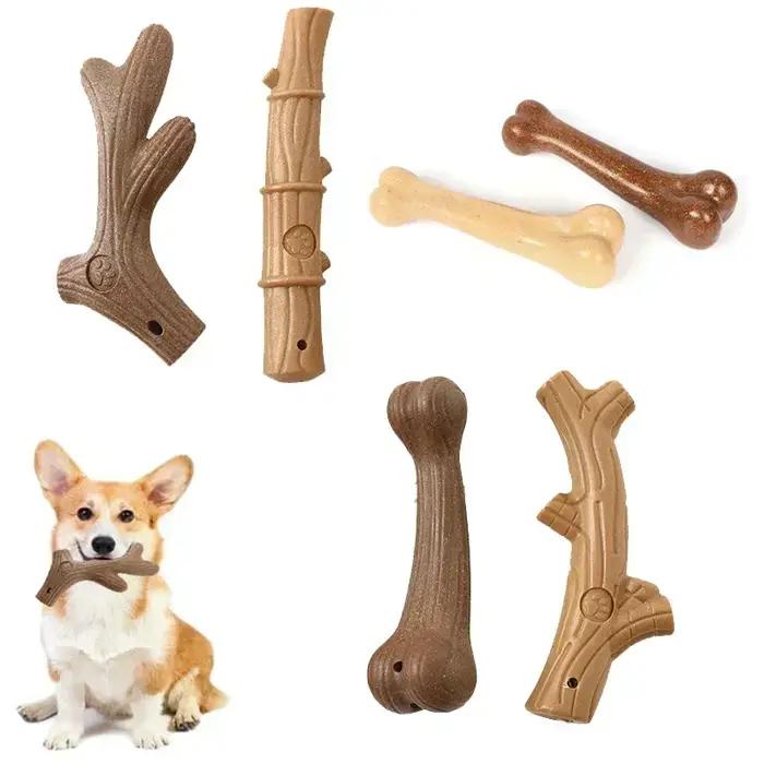Bois de pin bois de cerf chien jouets à mâcher pour mâcher agressif chien bâton à mâcher Indestructible résistant Durable chien jouets cadeau