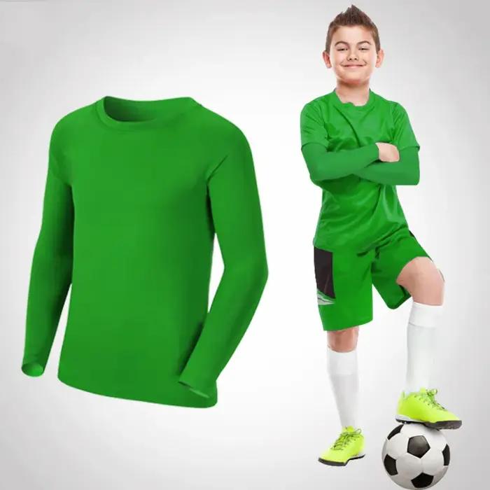 Enfants enfants garçon fille Compression course longue t-shirt Fitness Sport basket-ball Football vê